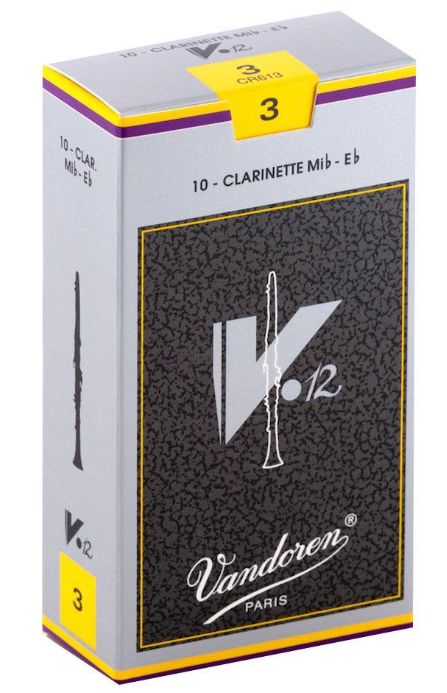 Vandoren V12 Bb Clarinet Reeds, Strength 3, 10-Pack