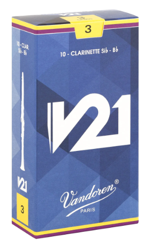 Vandoren V21 Bb Clarinet Reeds, Strength 3, 10-Pack