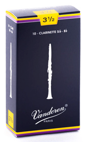 Vandoren Traditional Bb Clarinet Reeds, Strength 3.5, 10-Pack