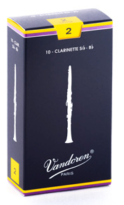 Vandoren Traditional Bb Clarinet Reeds, Strength 2, 10-Pack