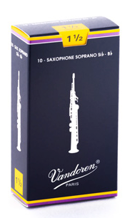 Vandoren Traditional Soprano Saxophone Reeds, Strength 1.5, 10-Pack