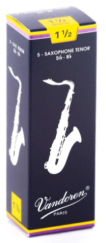 Vandoren Traditional Tenor Saxophone Reeds, Strength 1.5, 5-Pack