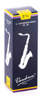 Vandoren Traditional Tenor Saxophone Reeds, Strength 3.5, 5-Pack