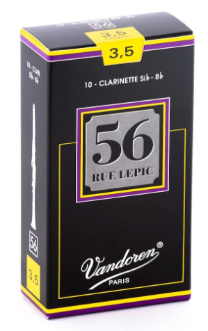 Vandoren 56 Rue Lepic Bb Clarinet Reeds, Strength 3.5, 10-Pack