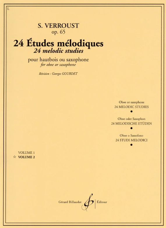 Verroust - Melodius Etudes Book 2 - Oboe Solo Billaudot G2057B