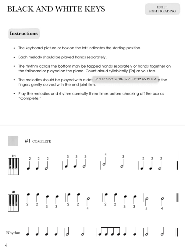 Piano Safari Older Student Sight Reading & Theory 1