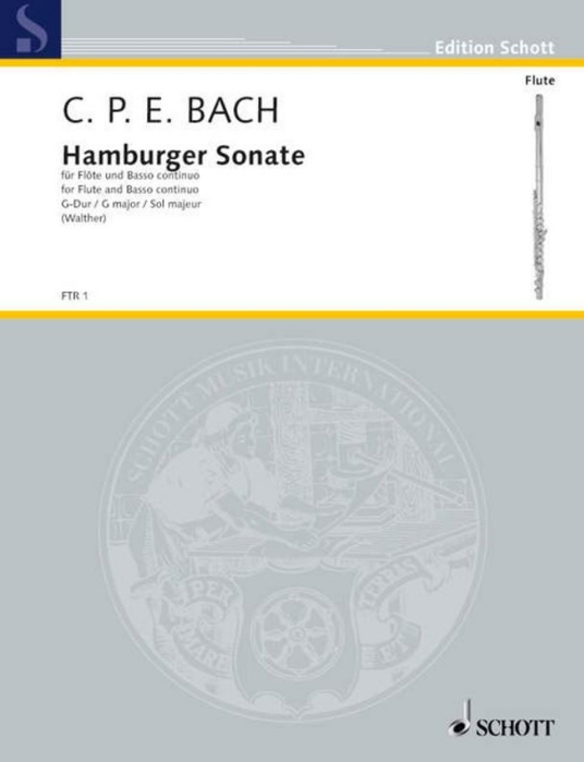 Bach - Hamburg Sonata Gmaj Wq133 - Flute/Basso Continuo/Cello (Viola da Gamba) ad lib Schott Music FTR1