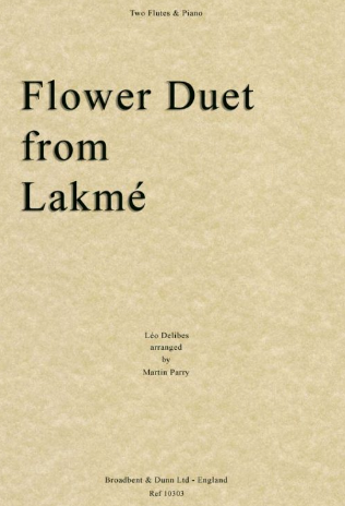 Delibes - Flower Duet (Lakme) - 2 Flutes/Piano Accompaniment arranged by Parry Broadbent & Dunn BD10303