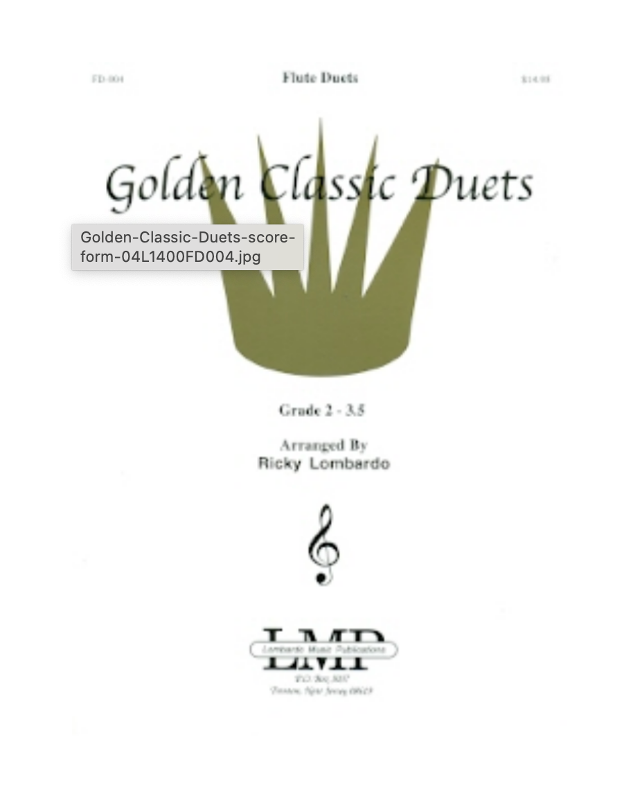 GOLDEN CLASSIC DUETS ARR LOMBARDO FOR 2 FLUTES - FLUTE - LOMBARDO FD-004