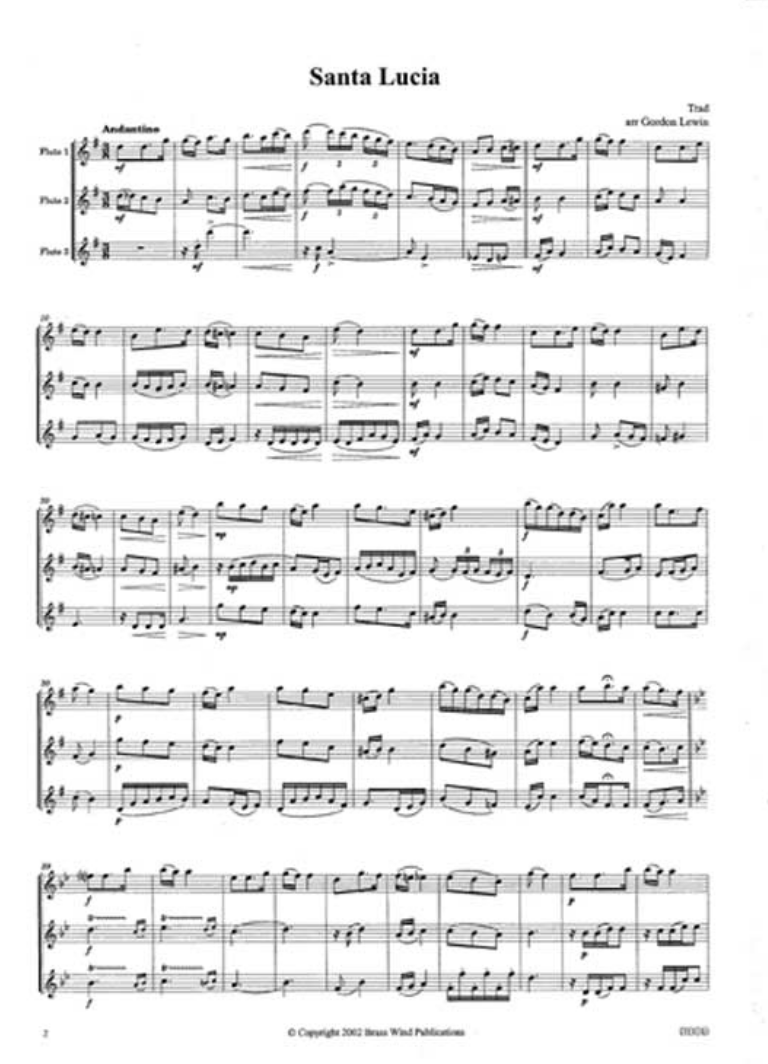 INSTANTLY ITALIAN FOR 3 FLUTES [SCORE & PARTS] - LEWIN - FLUTE - BRASSWIND BW5303