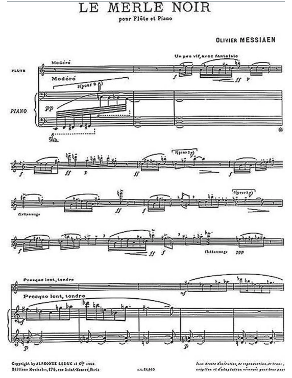 Messiaen - Le Merle Noir - Flute/Piano Accompaniment Alphonse Leduc AL21053