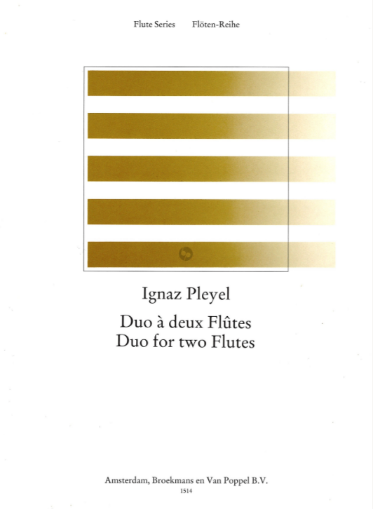 DUO OP 8 NO 2 ORIG FOR STRING QUARTET FOR 2 FLUTES - PLEYEL - FLUTE - BROEKMANS & VAN POPPEL BVP1514