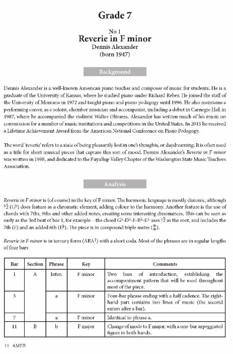 AMEB Piano for Leisure Series 4 Grade 7 - Piano CD Recording & Handbook AMEB 1201095439