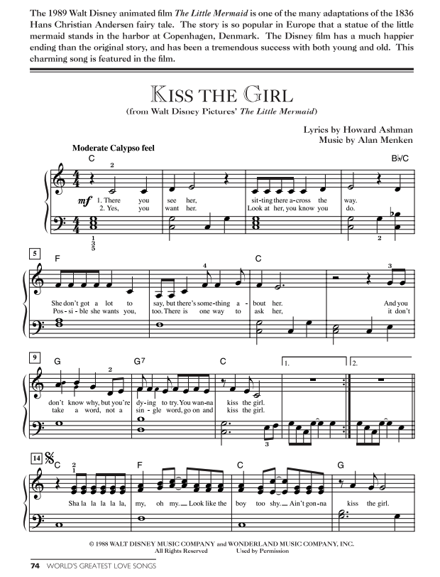 World's Greatest Love Songs Easy Piano