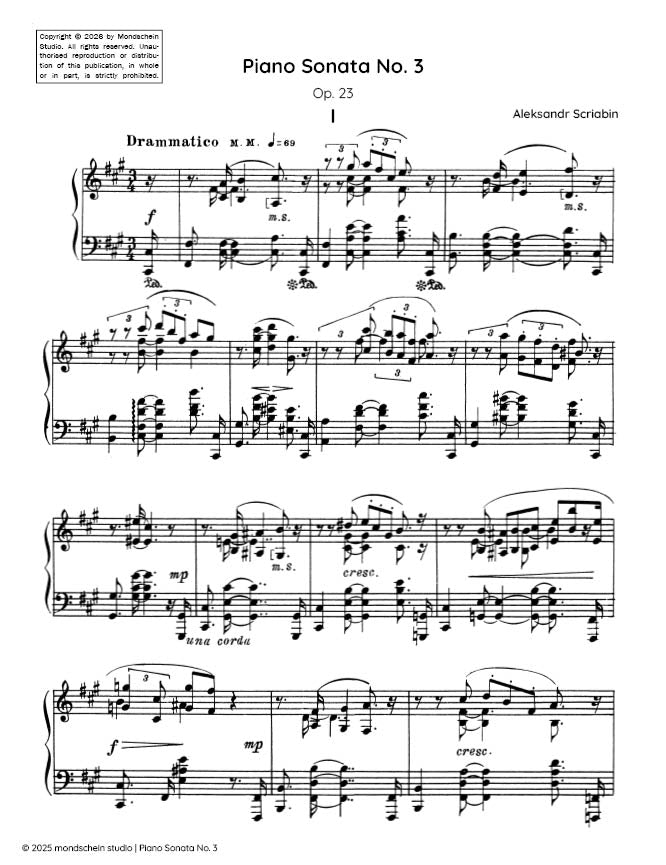 Scriabin - Piano Sonata No. 3, Op. 23 - Piano (Digital Download)