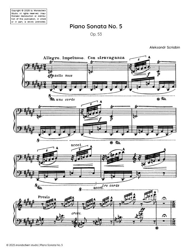 Scriabin - Piano Sonata No. 5, Op. 53 - Mondschein Studio - Piano (Digital Download)