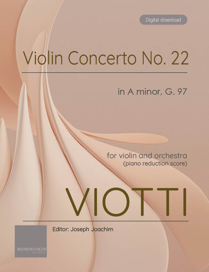 Viotti - Violin Concerto No. 22 in A minor, G. 97 - Mondschein Studio - Violin Part (Digital Download)