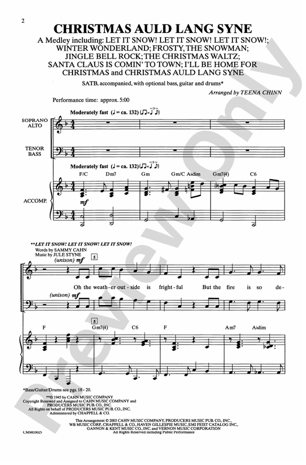 Christmas Auld Lang Syne (A Medley) – SATB Choral Octavo (Digital Download)