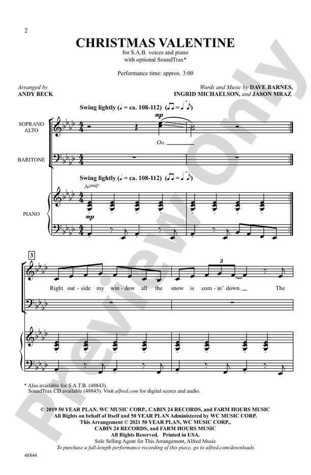 Christmas Valentine – SAB Choral Octavo (Digital Download)