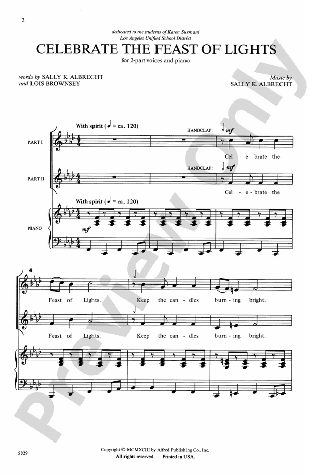 Celebrate the Feast of Lights – 2-Part Choral Octavo (Digital Download)