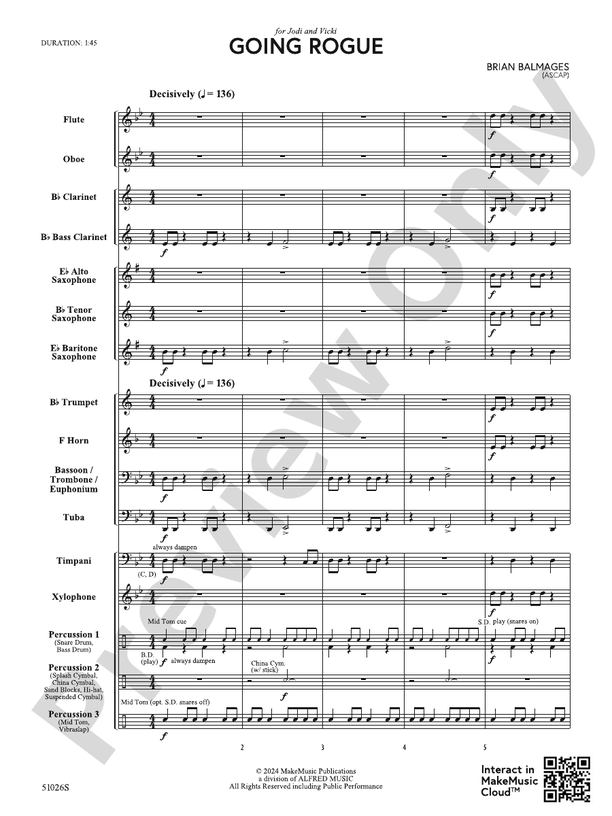 Going Rogue – Concert Band Conductor Score & Parts (Digital Download)