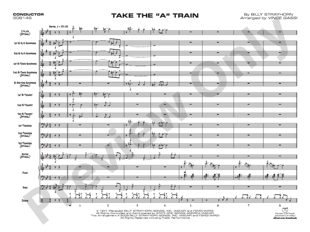 Take the "A" Train (Grade 1) - Jazz Ensemble Conductor Score & Parts(Digital Download)