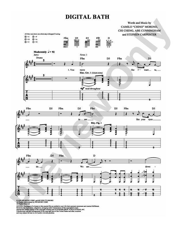 Digital Bath - Guitar TAB (Digital Download)