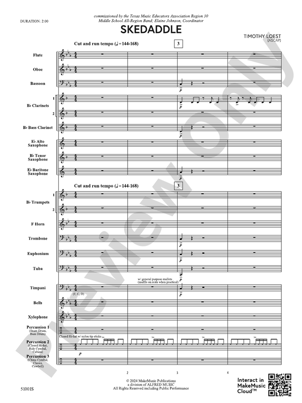 Skedaddle – Concert Band Conductor Score & Parts (Digital Download)