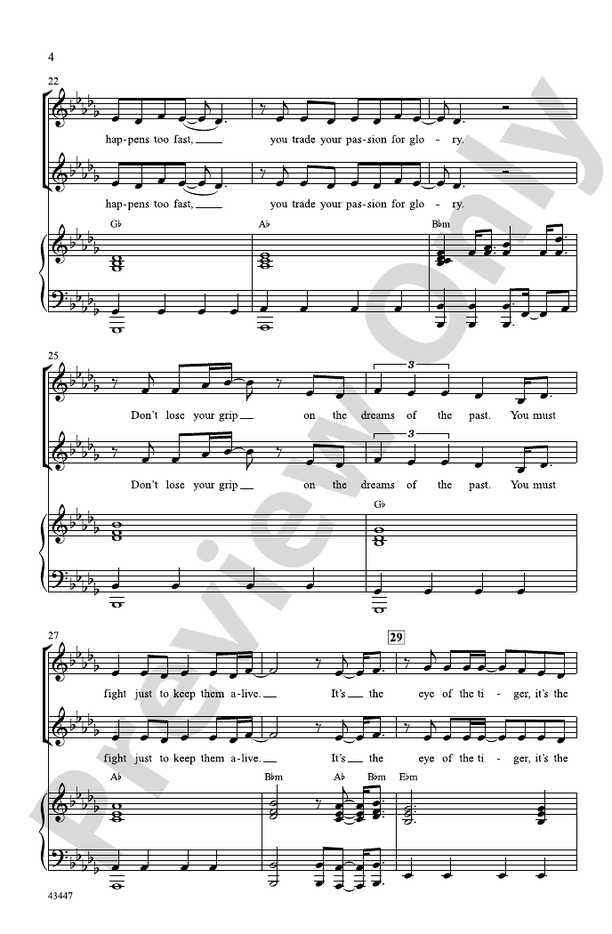 Eye of the Tiger – SSA Choral Octavo (Digital Download)