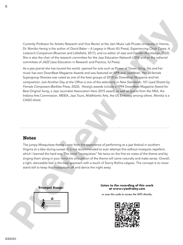 Mosquitoes – Jazz Ensemble Conductor Score & Parts (Digital Download)