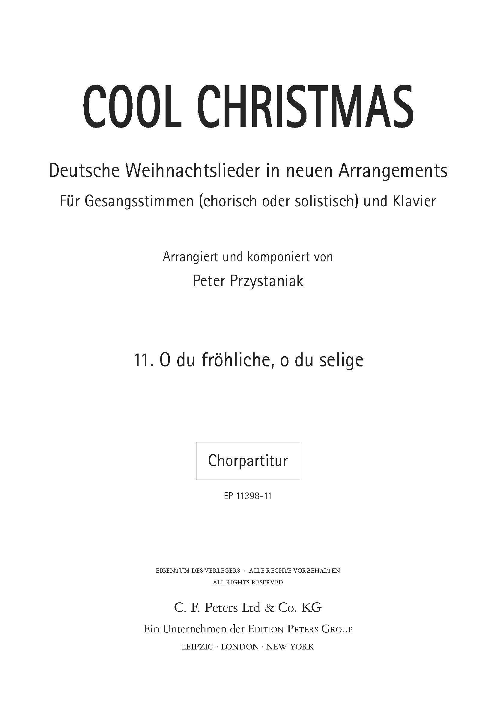 Cool Christmas: O du fröhliche, o du selige (EP11398-11) - SATB Choral Octavo (Digital Download)