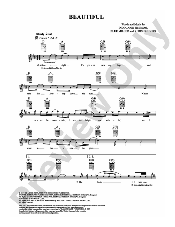Beautiful - Easy Guitar (Digital Download)