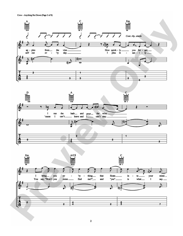 Anything But Down - Guitar TAB (Digital Download)
