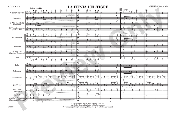 La Fiesta Del Tigre – Marching Band Conductor Score & Parts (Digital Download)