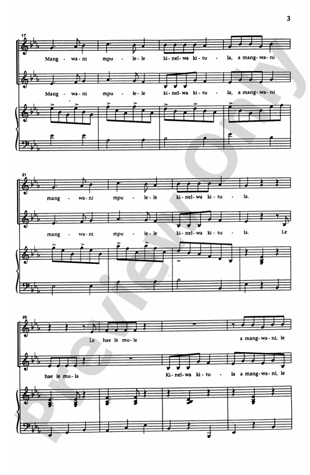 Mangwani Mpulele – SSA Choral Octavo (Digital Download)