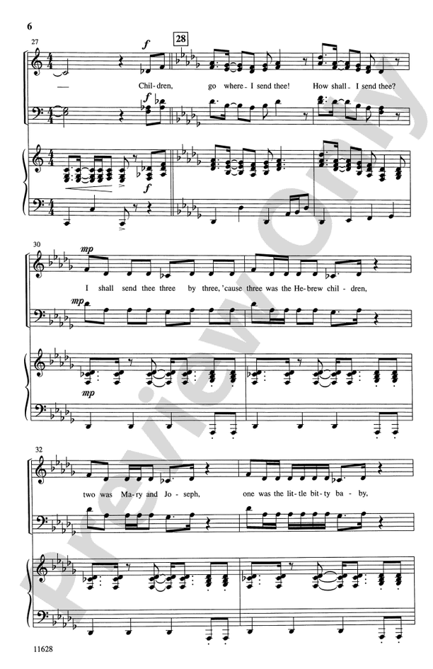 Children, Go Where I Send Thee - SATB (with Opt. Baritone Solo) Choral Octavo (Digital Download)