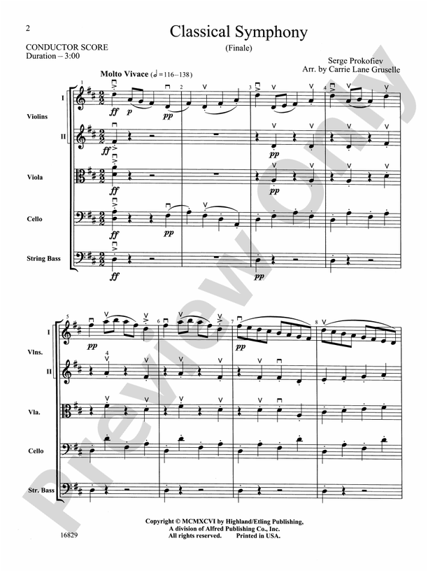 Classical Symphony – String Orchestra Conductor Score & Parts (Digital Download)