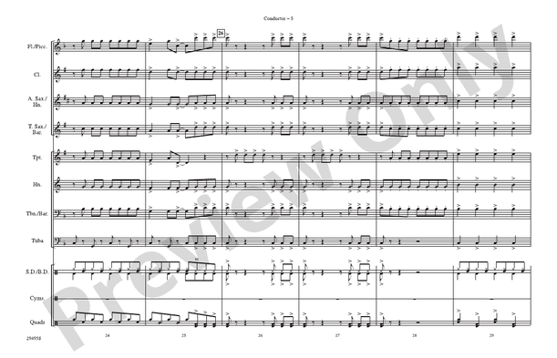 Great Balls of Fire (Arr. Jerry Burns) – Marching Band Conductor Score & Parts (Digital Download)