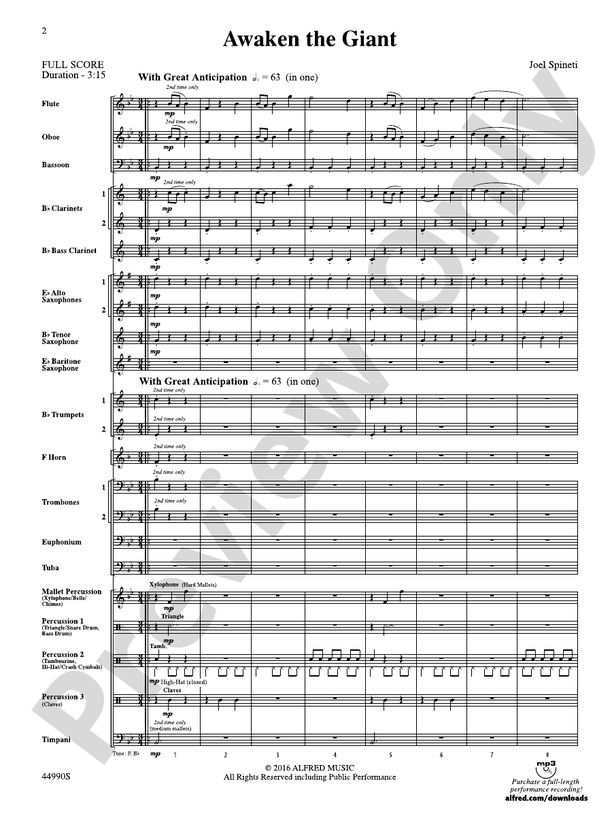Awaken the Giant - Concert Band Conductor Score & Parts (Digital Download)