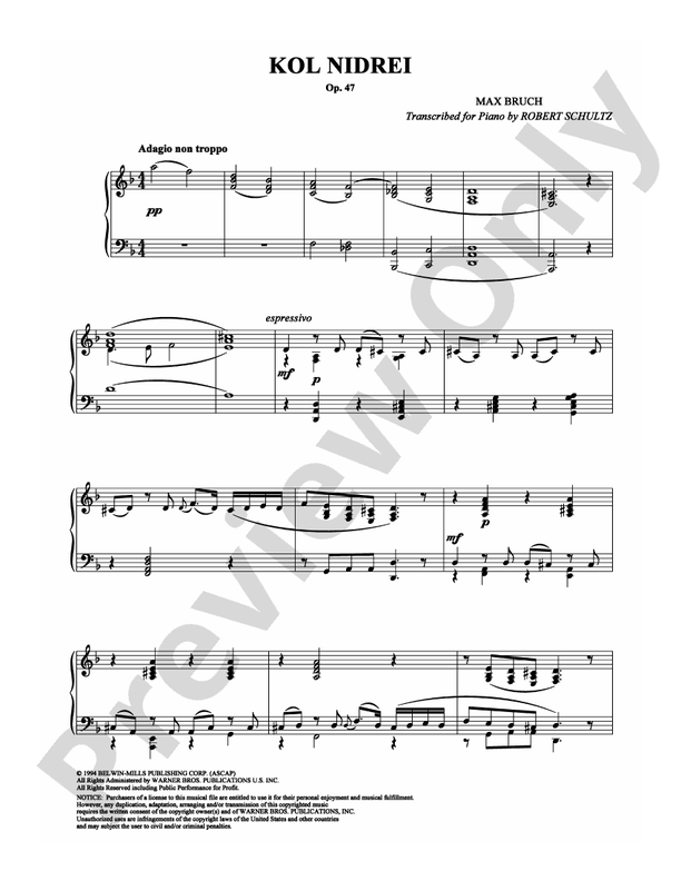 Bruch - Kol Nidrei - Piano (Digital Download)