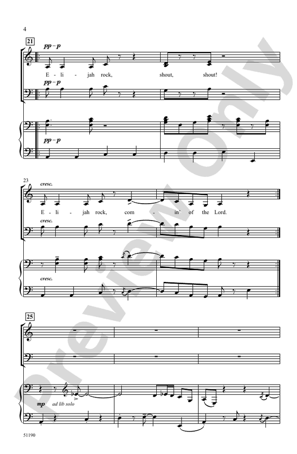 Elijah Rock - SAB Choral Octavo (Digital Download)