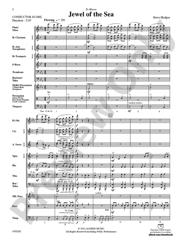 Jewel of the Sea - Concert Band Conductor Score & Parts (Digital Download)