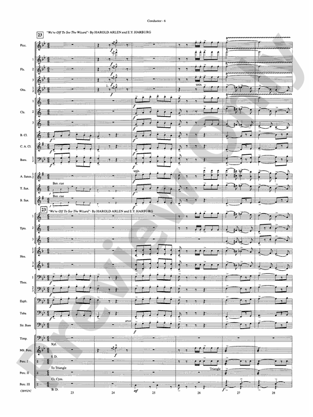 The Wizard of Oz (Medley) - Concert Band Conductor Score & Parts (Digital Download)