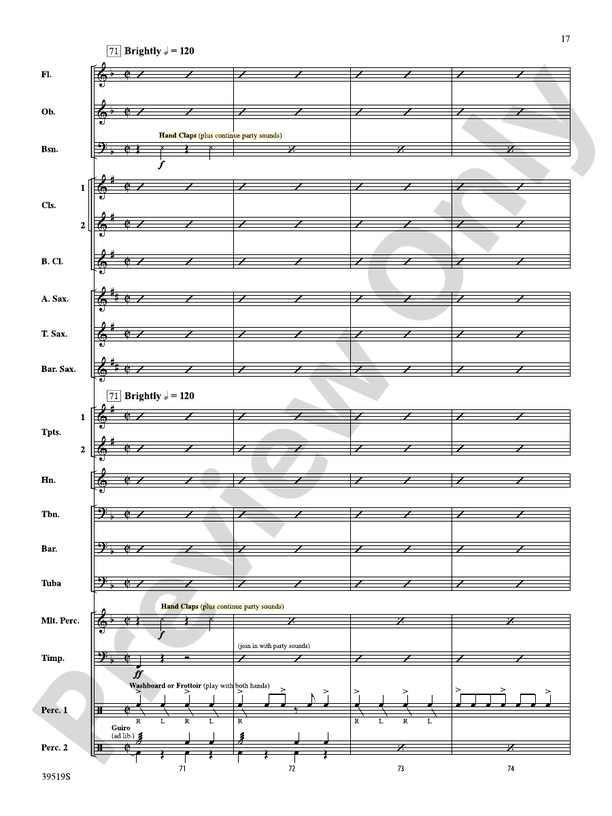 Zydeco Cajun Crawdad Dance - Concert Band Conductor Score & Parts (Digital Download)