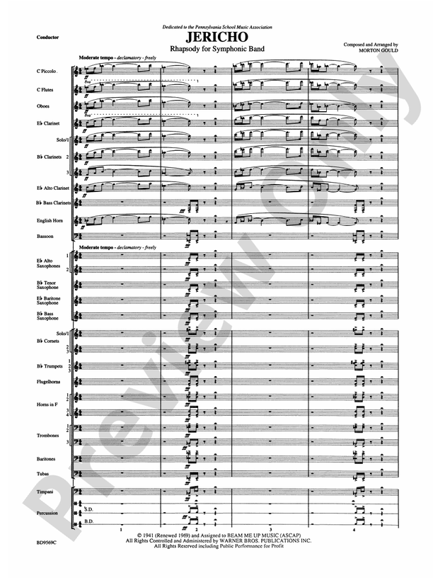 Jericho - Concert Band Conductor Score & Parts (Digital Download)