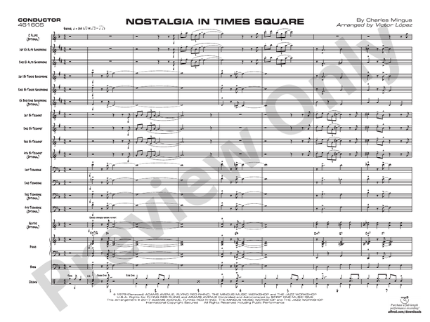 Nostalgia in Times Square – Jazz Ensemble Conductor Score & Parts (Digital Download)