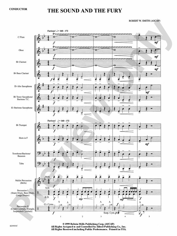 The Sound and the Fury - Concert Band Conductor Score & Parts (Digital Download)