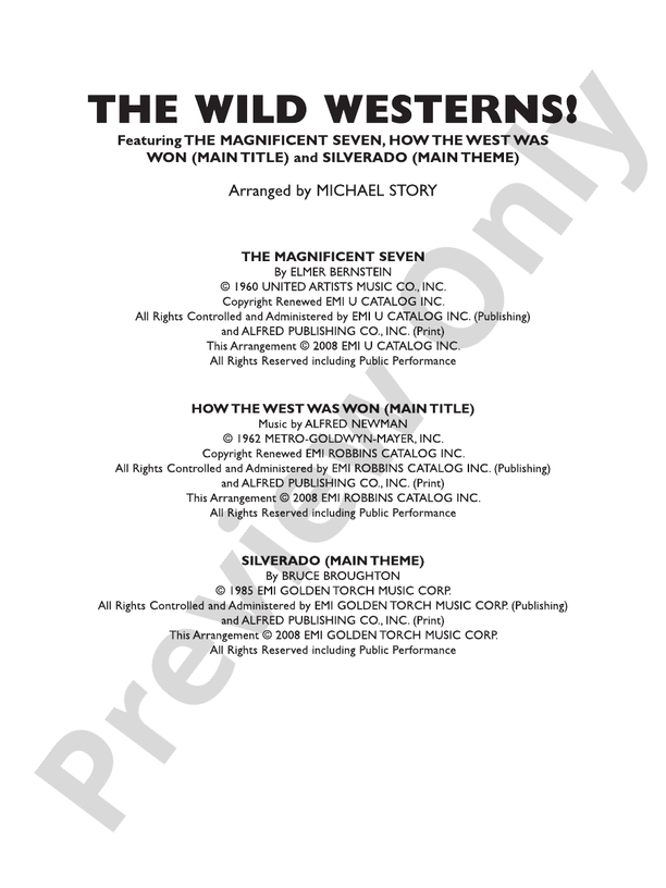 The Wild Westerns! - Concert Band Conductor Score & Parts (Digital Download)
