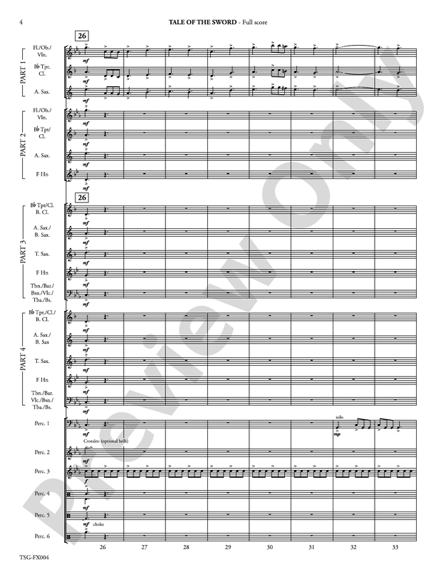 Tale of the Sword (Flexible Arrangement) - Concert Band Conductor Score & Parts (Digital Download)