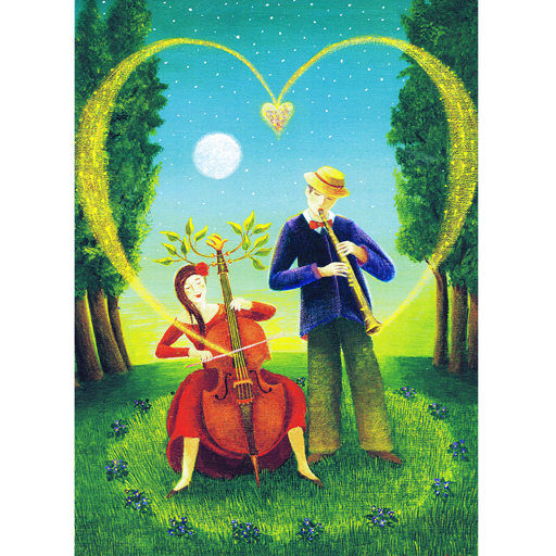 Greeting Card - Romantic setting with a cello and clarinet.
